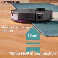 Robot aspirateur sans sac T10 3-en-1 avec fonction serpillière, navigation intelligente LiDAR, station de vidage automatique multi-cyclone pour le nettoyage domestique