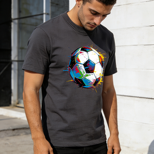 T-shirt Casual da Uomo per Tifosi di Calcio, Stampa DTG Personalizzata del Logo, per Uso Quotidiano - Product Image 3