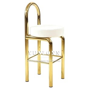 Muebles de Bar de Diseño Único, <span class=keywords><strong>Taburetes</strong></span> de Bar <span class=keywords><strong>y</strong></span> Mesa Alta de Acero Inoxidable Dorado - Product Image 2