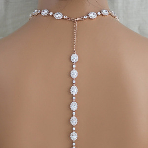 Fashion <strong>Drop</strong> Bride <strong>Back</strong> Chain Body Chain Accessories Luxury Wedding Banquet Dress Crystal <strong>Necklace</strong> for Women - Product Image 4