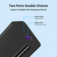 Adaptateur de chargeur de voyage PD20W | Prise universelle US/UK/EU QC3.0 Chargeur mural à charge rapide avec double port USBA et USBC