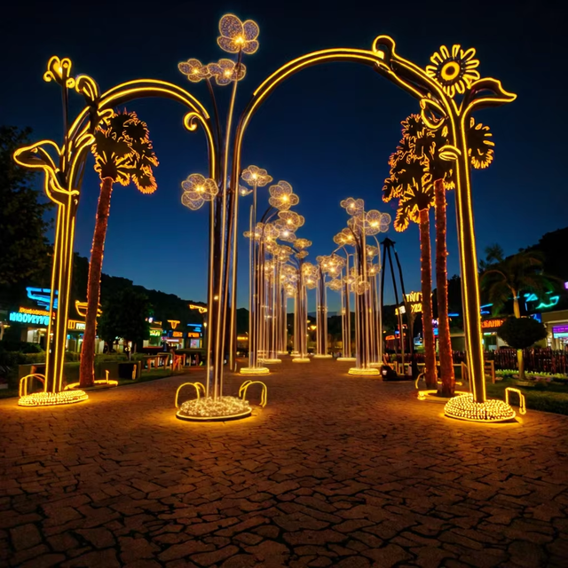 Customized IP65 Waterproof 3-6m Landscape Lights Flower Cloud Outdoor Park Street Garden Decorative Lighting Wedding Decoration