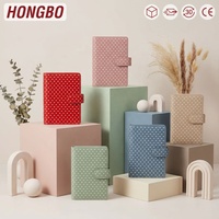 Carnet/Journal/Agenda Hongbo avec couverture en cuir imprimée à pois, organisateur magnétique, idéal pour la rentrée scolaire ou comme cadeau de vacances