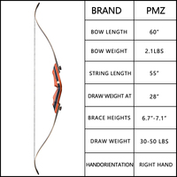Arc à poulies en fibre de verre PMZ pour la chasse avec flèches à pointe en acier, 60 pouces, force de traction 20-55 lbs - Tir à l'arc sportif
