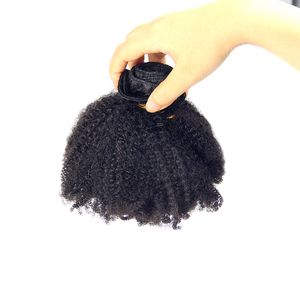Lot de Cheveux Humains Vierges Remy de Haute Qualité avec Closure, <span class=keywords><strong>Tissage</strong></span> de Cheveux Humains Afro Crépus Bouclés 4C de Mongolie pour Femmes Noires - Product Image 1