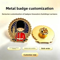 Broche Exquise en Alliage de Zinc Électroplaqué Double Couche, Style Britannique, Créative et Personnalisable, pour Festival
