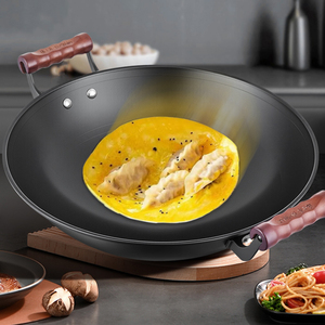 <span class=keywords><strong>Wok</strong></span> en titane pour cuisine commerciale, 47 cm, grande capacité, avec couvercle en acier pour cuisinière à gaz à induction - Product Image 5