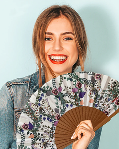 Abanico De Festival Japonés Soporte De Bambú Abanicos De Mano De <span class=keywords><strong>Tela</strong></span> Ventilador De Mano De Año Nuevo Africano Mini Ventilador Portátil Personal Personalizado - Product Image 4