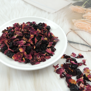 Thé aux fruits et fleurs en vrac à faible MOQ, saveur myrtille, double <span class=keywords><strong>rose</strong></span> rouge, pour mélange <span class=keywords><strong>de</strong></span> thés aux fruits - Product Image 3