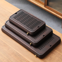 Plateau à thé en bambou de couleur noyer, stockage et drainage, table à thé à double usage, nouveau service à thé kung fu de style chinois, fabricant en gros