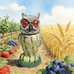 Décoy de chasse réaliste en plastique PE, hibou à tête rotative avec son, répulsif d'<span class=keywords><strong>oiseaux</strong></span> pour jardin, décoration de chasse - Product Image 5