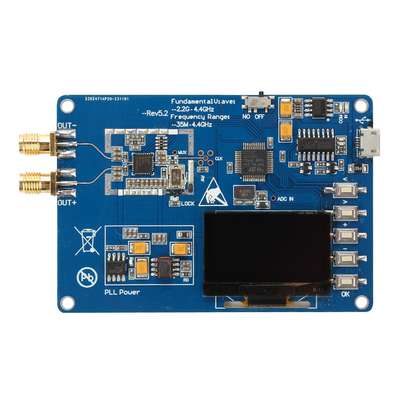 Générateur De Signal RF ADF4351 35-4000 MHz – Affichage LED, Sortie 50Ω, Pas 1 KHz, PCB Compact Pour Banc D'Essai, Tests RF, Amateur Radio