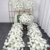 Centre de table floral personnalisable en gros, fleurs artificielles blanches pour la décoration de tables de mariage, d'hôtels et d'événements
