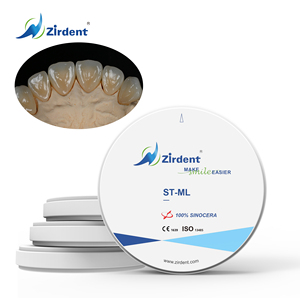Zirdent vente en gros ST-ML OEM 98/95/92mm certifié CE disque <span class=keywords><strong>de</strong></span> zircone modèle <span class=keywords><strong>de</strong></span> <span class=keywords><strong>dents</strong></span> dentaires fraisage bloc <span class=keywords><strong>de</strong></span> céramique isolé - Product Image 1