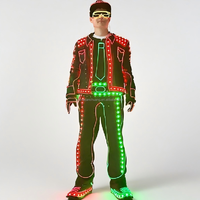 Ensemble de costume de fête LED pour rave, boîte de nuit, veste, pantalon, baskets, luminosité réglable rechargeable, attire l'attention, unisexe adulte
