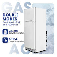 Réfrigérateur vertical à congélateur supérieur alimenté au propane, réfrigérateur autonome au gaz pour usage domestique et extérieur avec entrepôt local