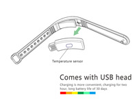 Montre connectée vibrante étanche avec alarme silencieuse, rappel par vibration, mesure de la température corporelle, vente en gros