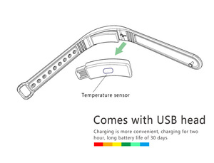 Montre connectée vibrante étanche avec alarme silencieuse, rappel par vibration, mesure de la température corporelle, vente en gros - Product Image 4