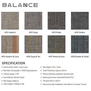 50x50 văn phòng sàn gạch thảm sàn gạch Thảm nhà sản xuất gạch thảm cho văn phòng thương mại OEM nhà máy - Product Image 4