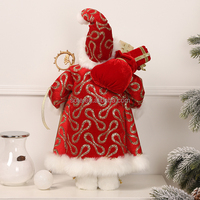 Étincelant fait à la main or rouge noël père noël debout poupées Navidad Noel Papa luxueux Figure cadeau sac décorations de noël