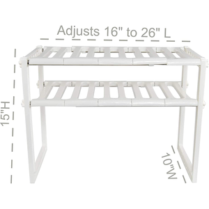 SKY-TOUCH Organizador de cocina expandible de 2 niveles Estante de gabinete multifuncional para ahorrar espacio - Product Image 3