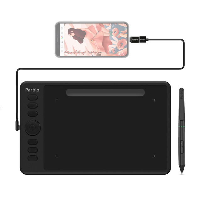 Parblo Intangbo S Graphic Tablet With 8192 Battery Free Pen With Tilt Function
