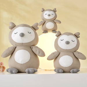 Brinquedos de Bebê em Tricô e Crochê - Animais de Pelúcia - Companheiro Confortante - Brinquedo de Pelúcia Ultra Macio - 25cm 2 Cores Sortidas. Corujas de Tricô - Product Image 1