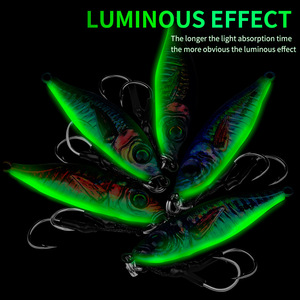 PRO BEROS 30g-80g Jigs Metálicos Luminosos para Pesca Lenta, Señuelo de Lanzamiento para Agua Salada, Pesca de Mero y Atún, Cuchara de Pesca para Trolling - Product Image 4