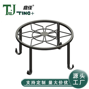 Support de pot de fleurs en fer forgé TJ-037, 24 pouces de diamètre, design traditionnel, durable, pour usage extérieur et intérieur, jardin, balcon, bureau, sol - Product Image 4