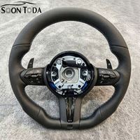 Volant de voiture en cuir à fond plat pour BMW I20 M3 M4 M5 M6 F30 F10 F15 118d F36 F01 F20 F22 F25 F31 F32 F34 F32 F82 M4