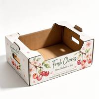Caisse à cerises personnalisée en carton ondulé avec trous de ventilation pour l'affichage de fruits frais