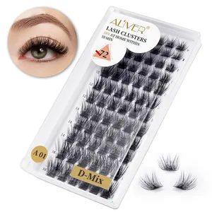 72Pcs Natural Look Diy Eyelash Extension D Curl Long Individual Cluster Lashes Mixed False Eyelash