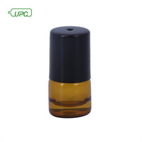 Bouteille de parfum à bille en verre ambré de 10ml avec bouchon en or Rouleau en verre Huiles essentielles Caractéristiques de soins personnels Surface d'estampage à chaud