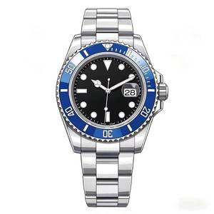 Montre de plongée classique de haute qualité, bracelet en acier inoxydable vert, lunette en céramique, design identique, vente en gros - Product Image 2
