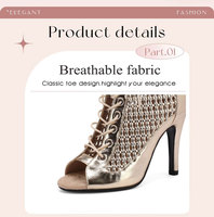 Chaussures de danse pour femmes, bottes à talons pour Salsa, Tango, danse de salon, fête, or, argent, confortables, respirantes, semelle antidérapante pour l'extérieur