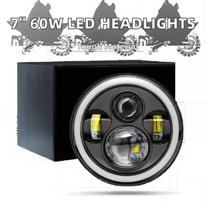 Phares avant LED 7 pouces 60W pour Jeep CJ/Wrangler JK et pour Defender H4/H13 avec 4 lentilles - Product Image 2
