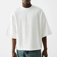 T-shirt Homme Coupe Boxy 100% Coton Haute Qualité, Grammage Lourd 300 g/m², Coupe Courte Oversize, Uni, Manches Courtes, Personnalisable
