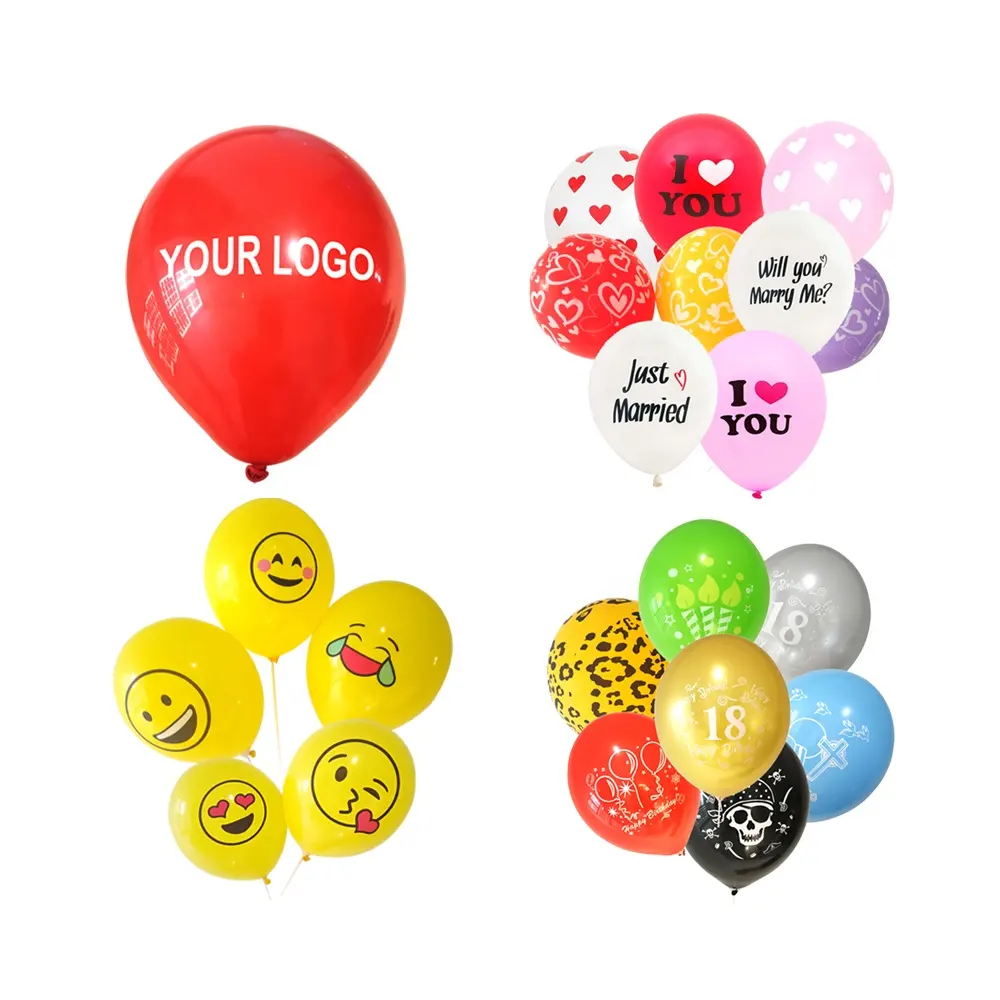 Custom Logo Shape Latex Helium Printing Balloons with Custom Logo