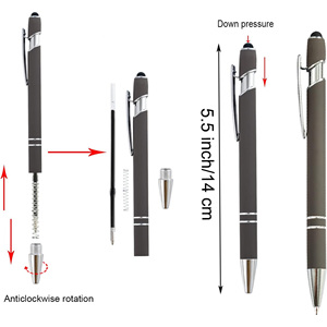 Mới Đến 2 Trong 1 Kim Loại Stylus Bóng Điểm Bút Cho Văn Phòng Quảng Cáo Quà Tặng Với Biểu Tượng Tùy Chỉnh - Product Image 2