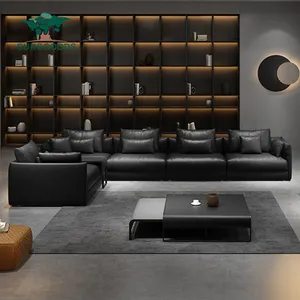 luxury Italian Designed Genuine Leather Sofa Set Modern Luxury Style Home Sofas Furniture Living Room