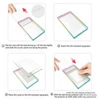 Protection de carte gradée avec panneau arrière transparent à paillettes dégradées et pare-chocs en TPU pour cartes gradées