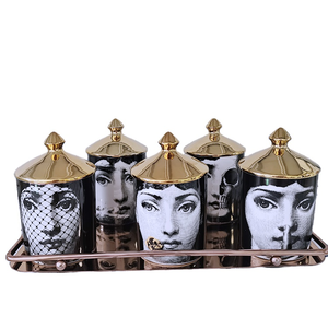 SYL portacandele europeo retrò portacandele in <span class=keywords><strong>ceramica</strong></span> Lady Face gioielli barattoli decorazione della casa decorazione di bellezza - Product Image 6