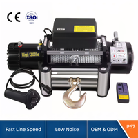 Treuil électrique 4x4 pour SUV, tout-terrain, camion, remorque, avec frein automatique CE, anti-dérapant, anti-saut, télécommande sans fil, DC 12V 24V