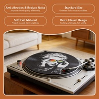 Plaque de feutre pour platine vinyle rétro populaire 30x30cm, classique, en bois, pour lecteur de platine vinyle, plaque de feutre classique pour lecteur de platine vinyle