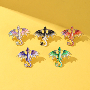 Nieuwe Draak Emaille Pin Verloopkleur Fantasie Draak Badges Aanpasbare Mythische Broche Metalen Label Pins Badge Groothandel - Product Image 2