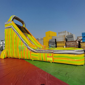 Commercial grade backyard party bounce house inflatable fire wave water <b>slide</b> with <b>pool</b> for kids - Product Image 5