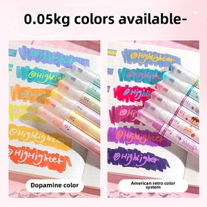 Chất lượng cao 6-mảnh đôi đã kết thúc Highlighter bút thiết lập đầy màu sắc công suất lớn Key điểm đánh dấu cho sinh viên nhấn mạnh giấy - Product Image 5