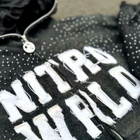 Sweatshirt Streetwear Berat, Model Zip Up Pullover, Grosir, Ukuran Besar, Bordir Patch LOGO Custom, Hiasan Rhinestone, 345G, Hoodie Pria