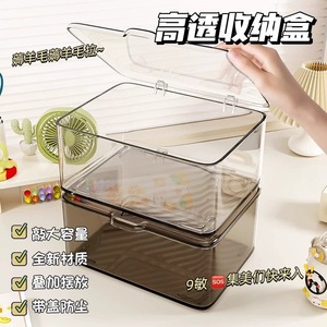 Caja de almacenamiento transparente para mascotas, rectangular, con tapa abatible, para cosméticos y organizador de aperitivos - Product Image 5