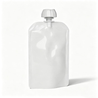 Pochettes souples personnalisées transparentes et argentées en aluminium avec bec verseur, sacs à liquide anti-fuite avec bouchon à vis pour purée, sauce et boisson